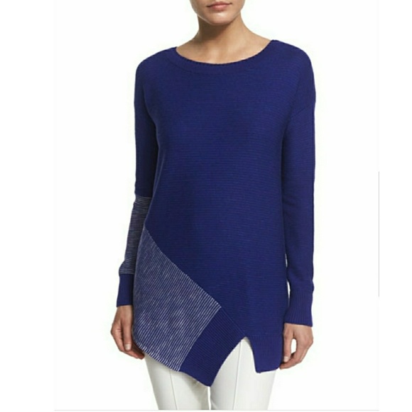 πHost Pick ! St.John Indigo White Sweater Med - Picture 1 of 6